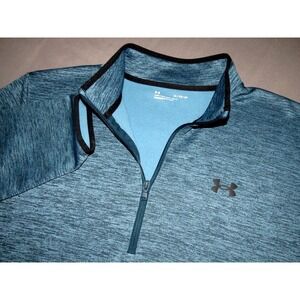 Under Armour Teal Blue Fleece Lined Pull Over 1/4 Zip Sweatshirt Jacket Men's XL